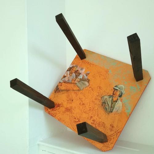 ''The Tables Have Turned III,'': sculpture , acrylic and oil on MDF, 2019, H 45 x W 61 x L 63 cm. Cigar makers, Brazil, £445.