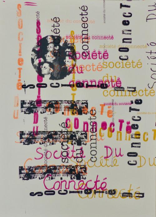 ''Société Du Connecté.'': Screen print on paper , 2022, 70 x 50 cm, £150.